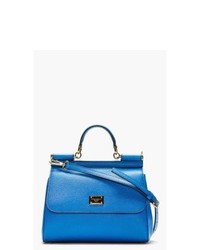 blaue Lederhandtasche von Dolce And Gabbana