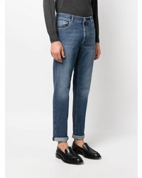 blaue Lederjeans von Brunello Cucinelli