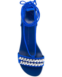 blaue Ledersandalen von Giuseppe Zanotti Design