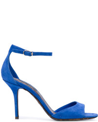 blaue Ledersandalen von Dolce & Gabbana