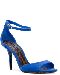 blaue Ledersandalen von Dolce & Gabbana