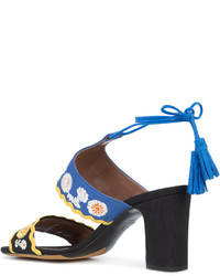 blaue Ledersandalen von Tabitha Simmons