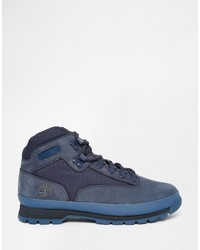 blaue Lederstiefel von Timberland