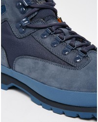 blaue Lederstiefel von Timberland