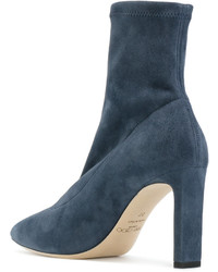 blaue Lederstiefel von Jimmy Choo