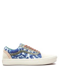 blaue Mit Batikmuster Segeltuch niedrige Sneakers