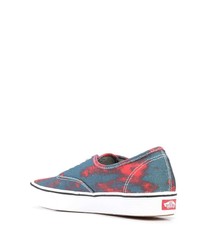 blaue Mit Batikmuster Segeltuch niedrige Sneakers von Vans