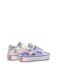 blaue Mit Batikmuster Segeltuch niedrige Sneakers von Vans