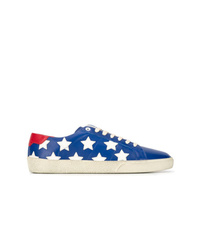 blaue niedrige Sneakers mit Sternenmuster von Saint Laurent