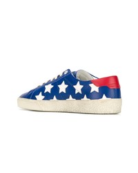 blaue niedrige Sneakers mit Sternenmuster von Saint Laurent