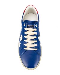 blaue niedrige Sneakers mit Sternenmuster von Saint Laurent