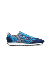 blaue niedrige Sneakers von Prada