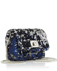 blaue Pailletten Clutch von Jimmy Choo