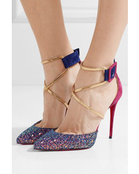 blaue Pailletten Pumps von Christian Louboutin