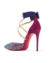 blaue Pailletten Pumps von Christian Louboutin