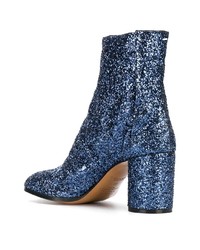 blaue Pailletten Stiefeletten von Maison Margiela