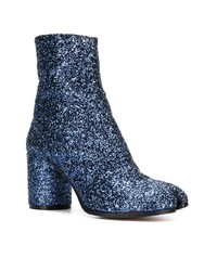 blaue Pailletten Stiefeletten von Maison Margiela