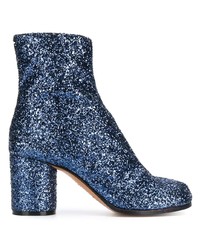 blaue Pailletten Stiefeletten von Maison Margiela