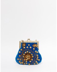 blaue Samt Clutch