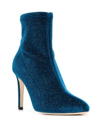 blaue Samt Stiefeletten von Giuseppe Zanotti Design