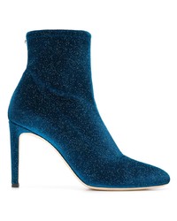 blaue Samt Stiefeletten von Giuseppe Zanotti Design