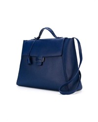 blaue Satchel-Tasche aus Leder von Myriam Schaefer