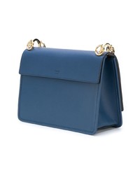 blaue Satchel-Tasche aus Leder von Fendi