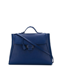 blaue Satchel-Tasche aus Leder von Myriam Schaefer