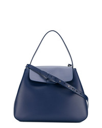 blaue Satchel-Tasche aus Leder von Nico Giani