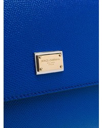 blaue Satchel-Tasche aus Leder von Dolce & Gabbana
