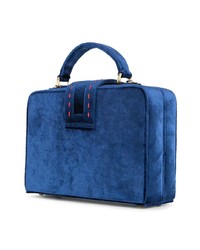 blaue Satchel-Tasche aus Wildleder von Mehry Mu