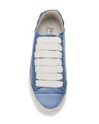 blaue Satin niedrige Sneakers von Pedro Garcia