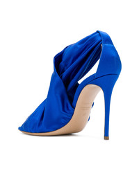 blaue Satin Sandaletten von Casadei