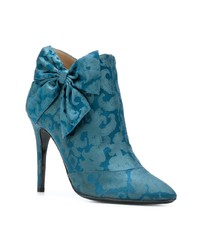 blaue Satin Stiefeletten von Les Chaussons De La Belle