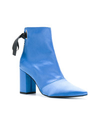 blaue Satin Stiefeletten von Clergerie