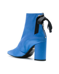 blaue Satin Stiefeletten von Clergerie