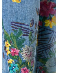 blaue Schlaghose mit Blumenmuster von Kenzo Vintage