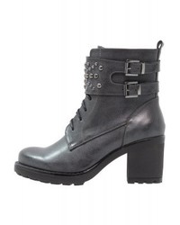 blaue Schnürstiefeletten aus Leder von Anna Field