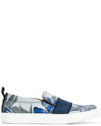 blaue Schuhe aus Leder mit Blumenmuster von Christian Pellizzari