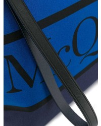 blaue Segeltuch Clutch Handtasche von Alexander McQueen