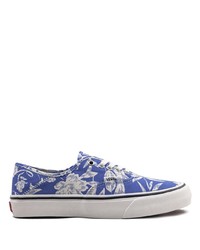 blaue Segeltuch niedrige Sneakers mit Blumenmuster von Vans