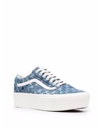 blaue Segeltuch niedrige Sneakers mit Karomuster von Vans