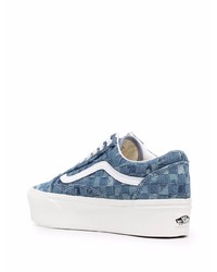 blaue Segeltuch niedrige Sneakers mit Karomuster von Vans