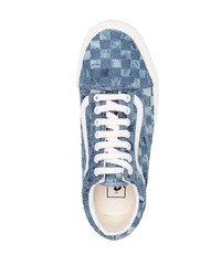 blaue Segeltuch niedrige Sneakers mit Karomuster von Vans