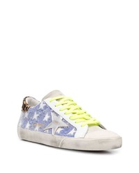 blaue Segeltuch niedrige Sneakers mit Sternenmuster von Golden Goose