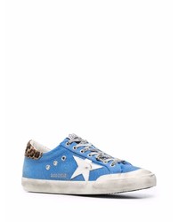 blaue Segeltuch niedrige Sneakers mit Sternenmuster von Golden Goose