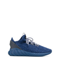 blaue Segeltuch niedrige Sneakers von adidas