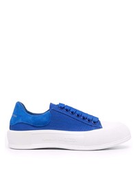 blaue Segeltuch niedrige Sneakers von Alexander McQueen