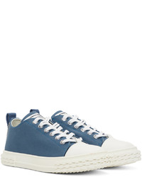 blaue Segeltuch niedrige Sneakers von Giuseppe Zanotti