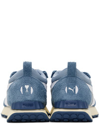 blaue Segeltuch niedrige Sneakers von AMI Alexandre Mattiussi